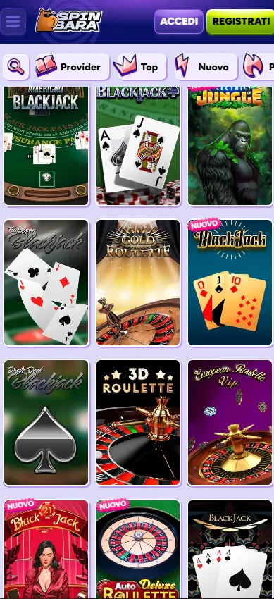 spinbara mobile games page